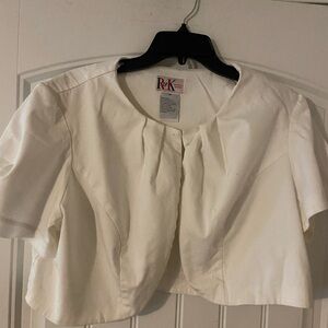 Women’s R&K White Short Sleeve Shrug L/XL